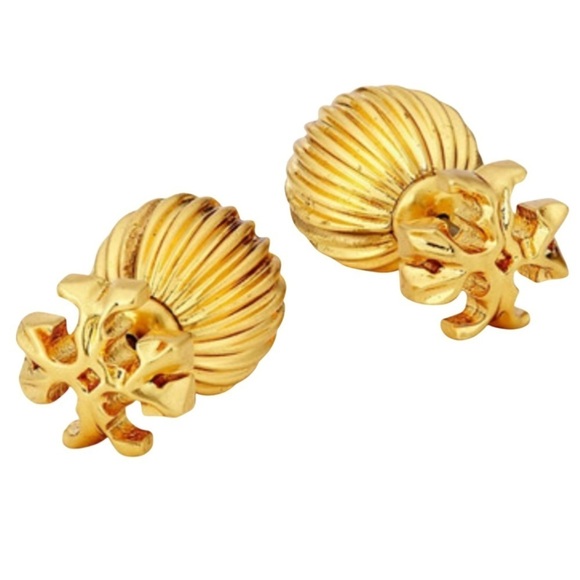 TORY BURCH • Roxanne Gold Double Rolled Brass Earrings - Picture 1 of 5